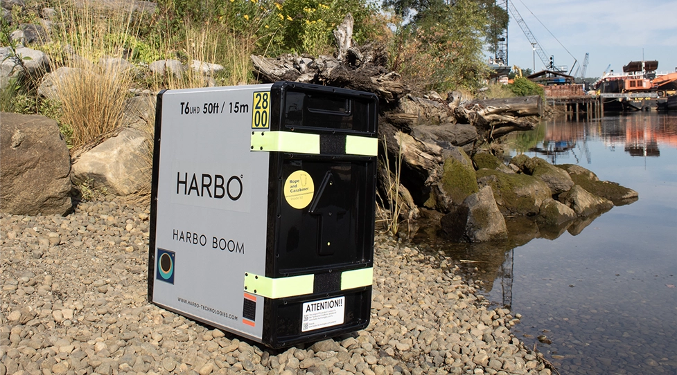 Harbo Inc. Boom on shoreline